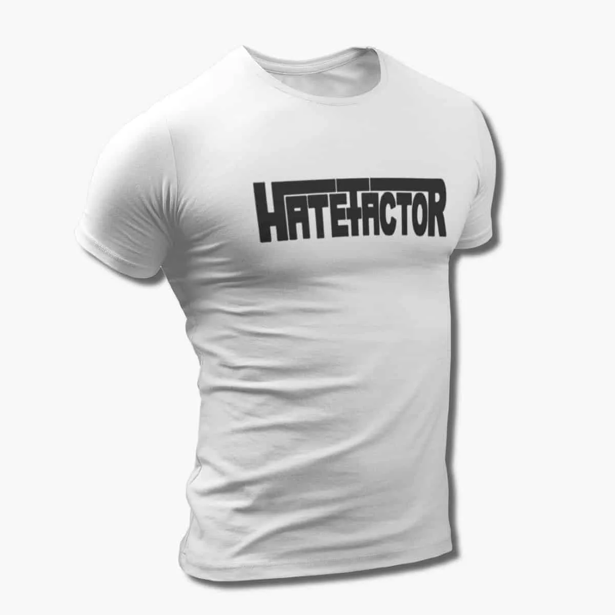 Hate Factor Band T-Shirt, Hate Factor Logo White T-Shirt, Death Metal, Thrash Metal Merchandise