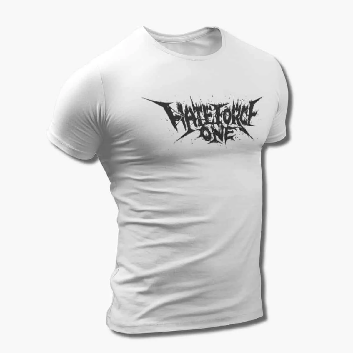 Hate Force One Band T-Shirt, Hate Force One Logo White T-Shirt, Death Metal, Thrash Metal Merchandise