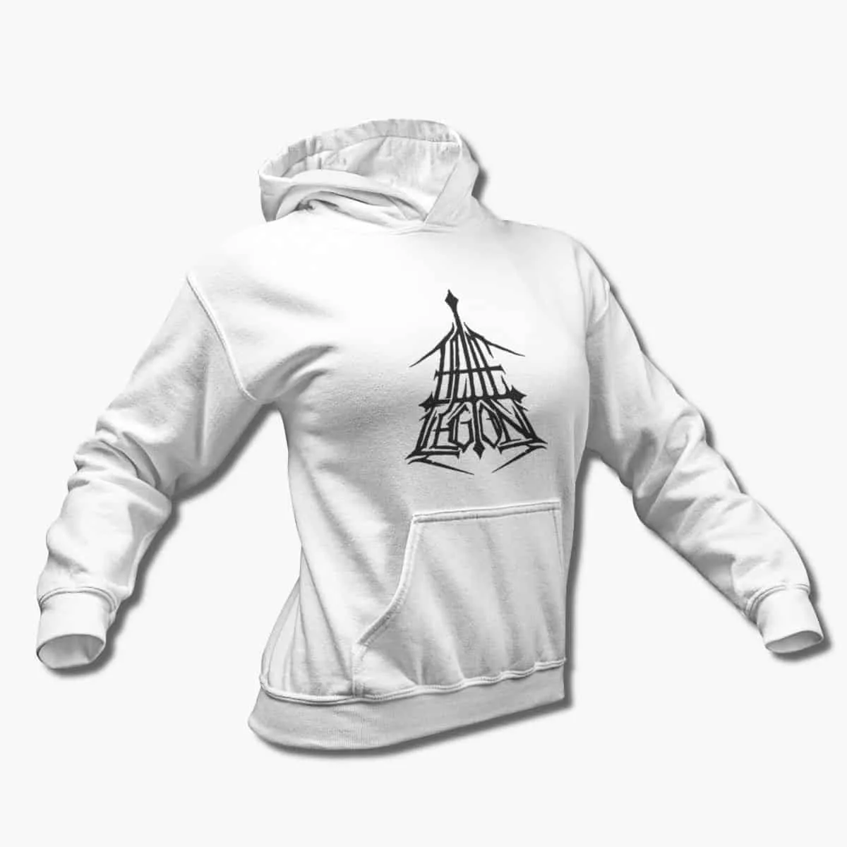 Hate Legion Band Hoodie, Hate Legion Logo White Hooded Sweatshirt, Death Metal Merchandise