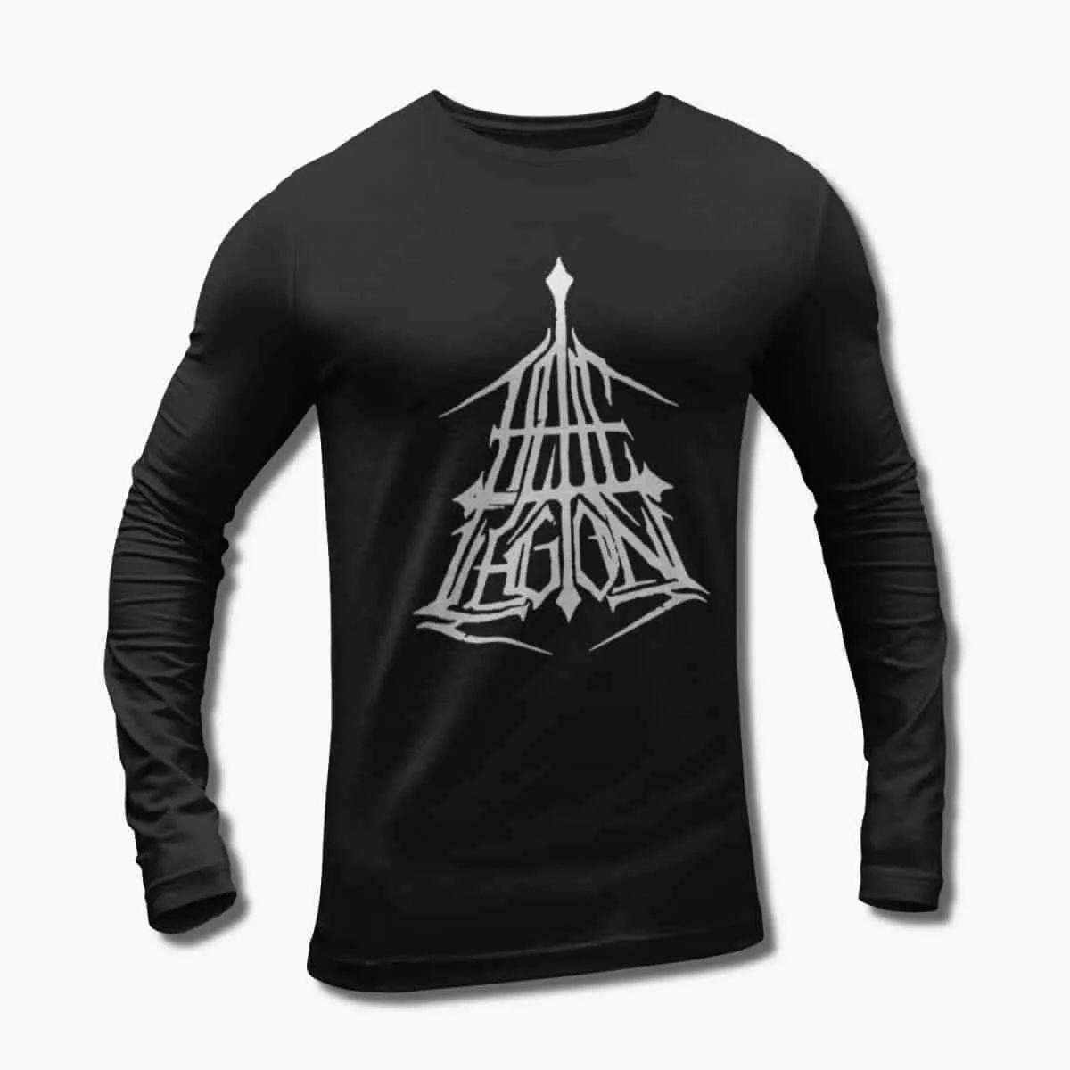 Hate Legion Band Long Sleeve T-Shirt, Hate Legion Logo Black Longsleeve T-Shirt, Death Metal Merchandise