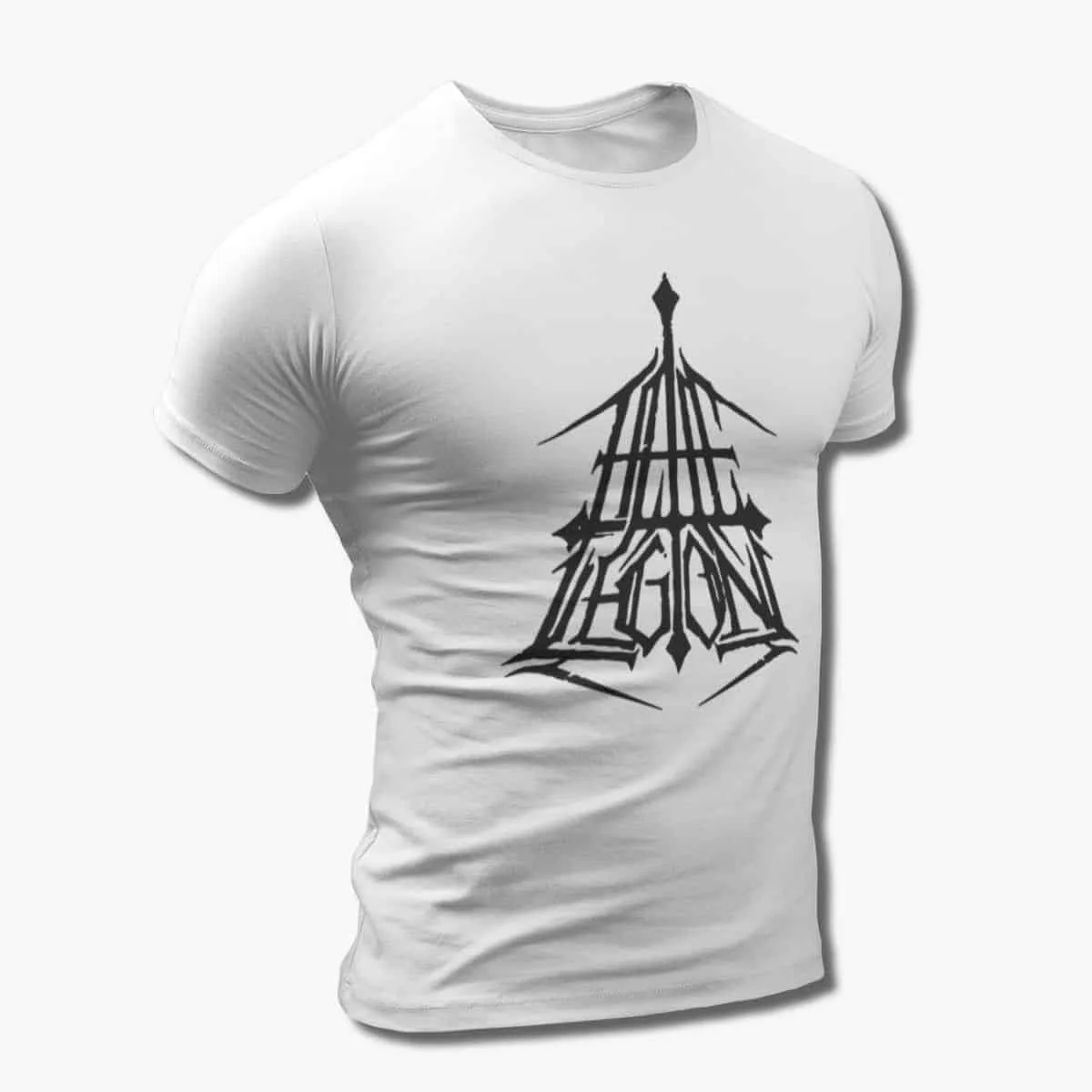 Hate Legion Band T-Shirt, Hate Legion Logo White T-Shirt, Death Metal Merchandise