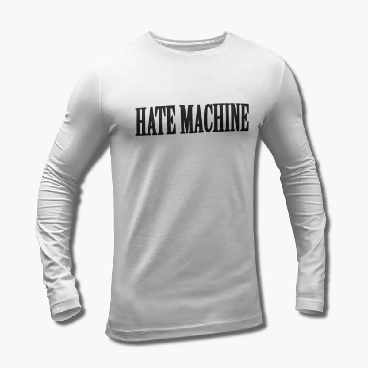 Hate Machine Band Long Sleeve T-Shirt, Hate Machine Logo White Longsleeve T-Shirt, Death Metal Merchandise