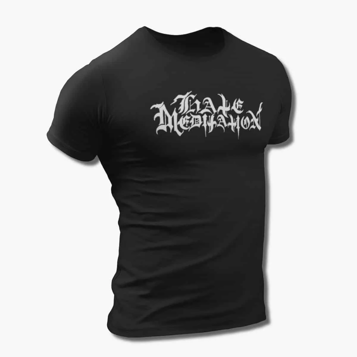 Hate Meditation Band T-Shirt, Hate Meditation Logo Black T-Shirt, Black Metal Merchandise