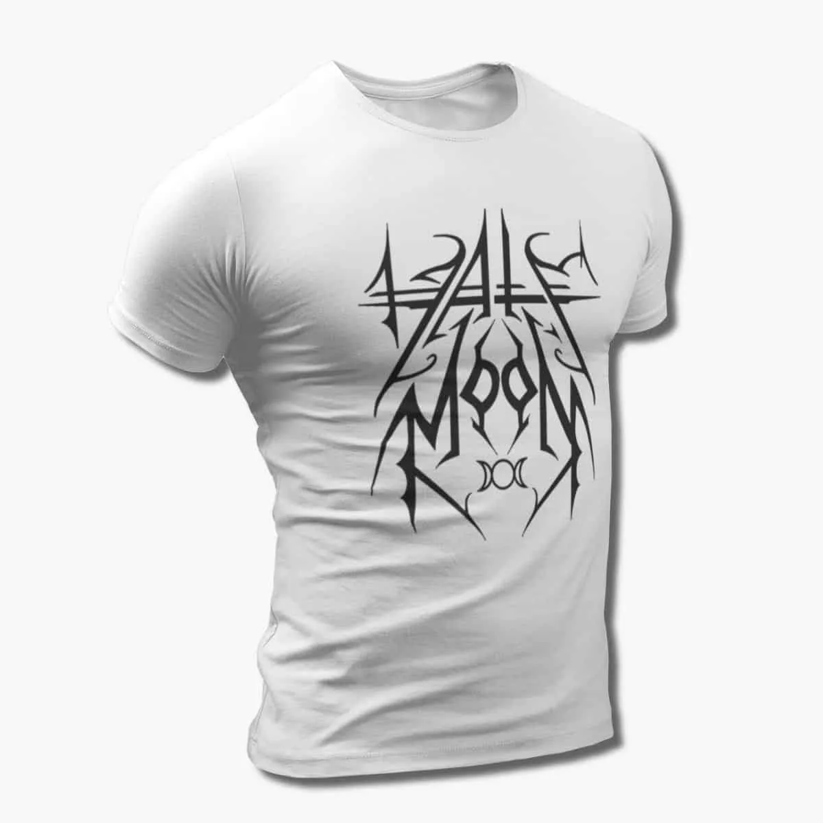 Hate Moon Band T-Shirt, Hate Moon Logo White T-Shirt, Symphonic Black Metal Merchandise