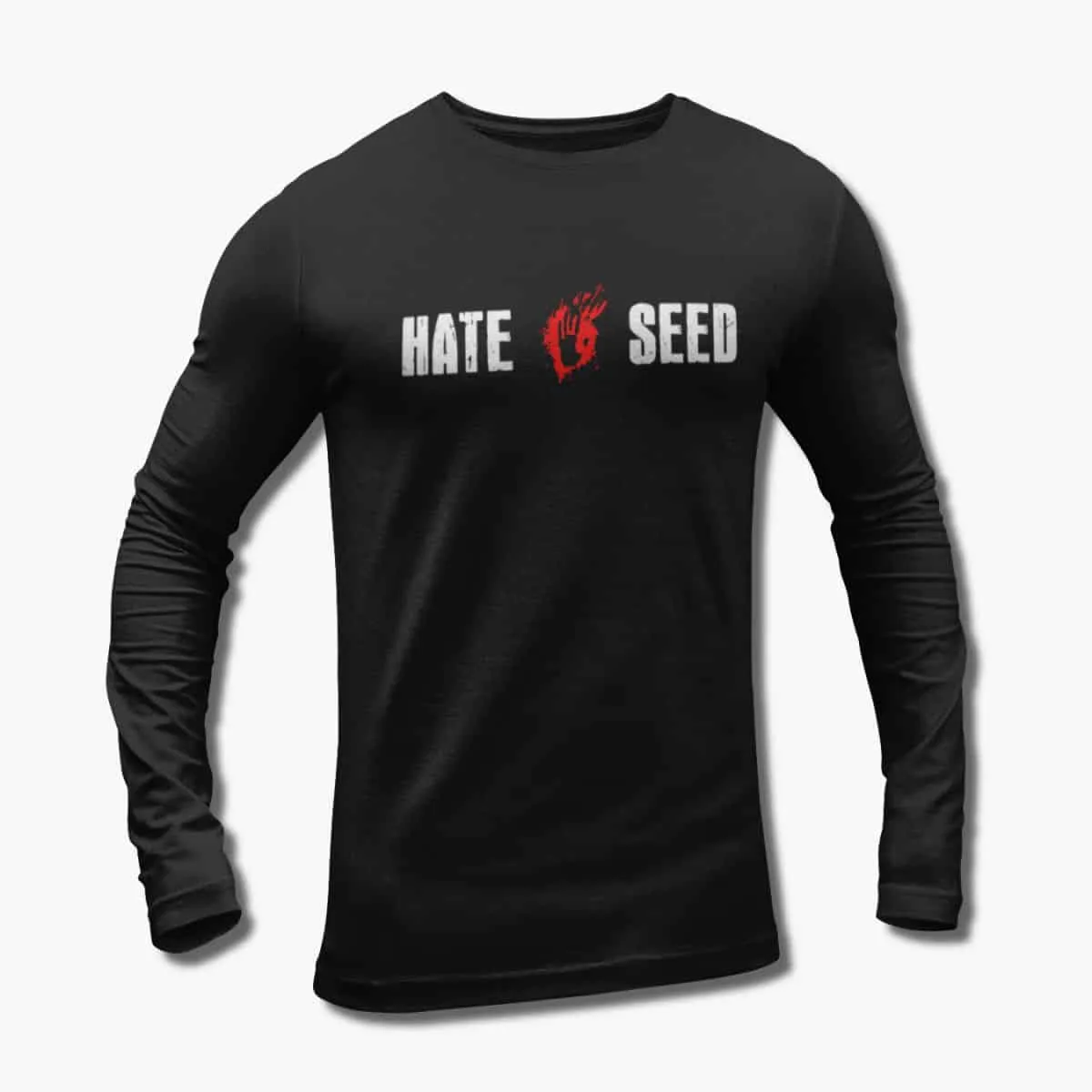 Hate Seed Band Long Sleeve T-Shirt, Hate Seed Logo Black Longsleeve T-Shirt, Death Metal, Grindcore Merchandise