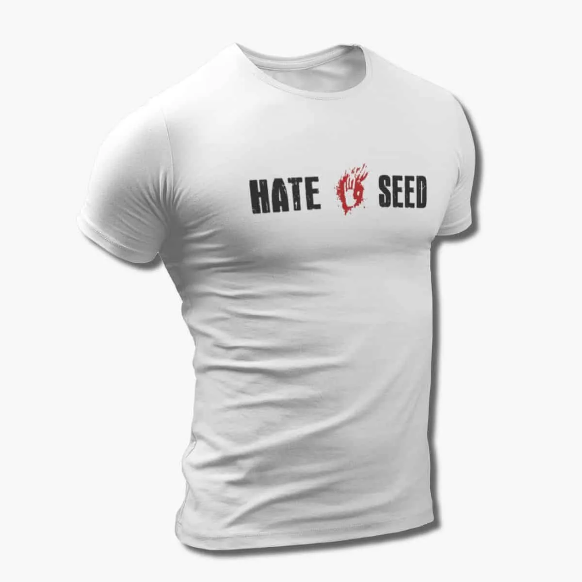 Hate Seed Band T-Shirt, Hate Seed Logo White T-Shirt, Death Metal, Grindcore Merchandise