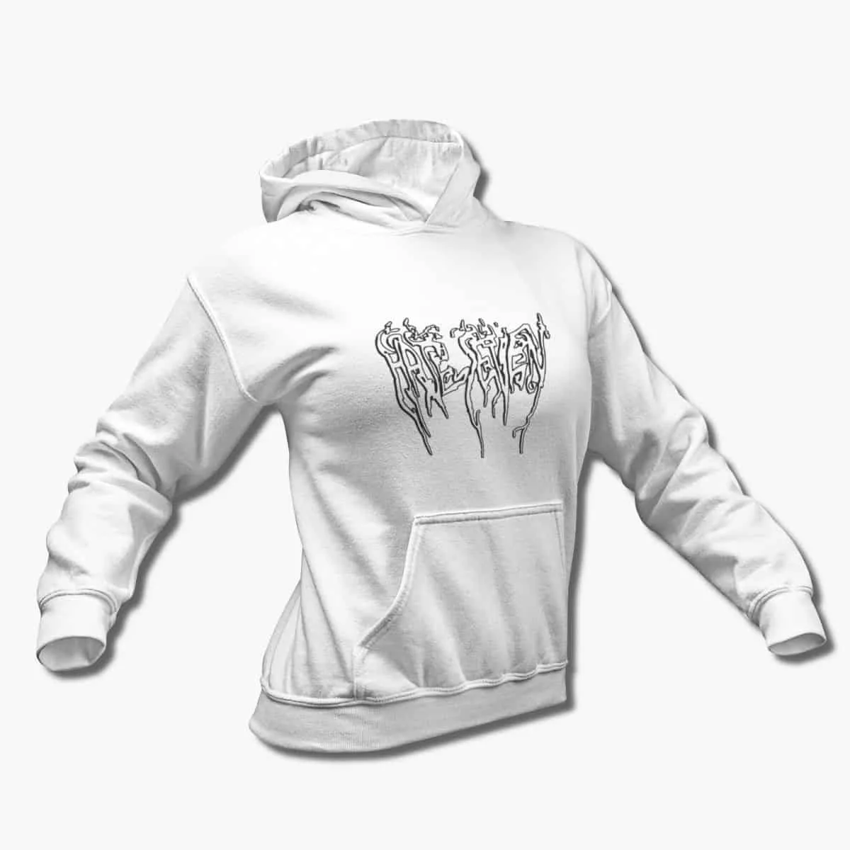 Hate Seven Band Hoodie, Hate Seven Logo White Hooded Sweatshirt, Death Metal, Groove Metal Merchandise
