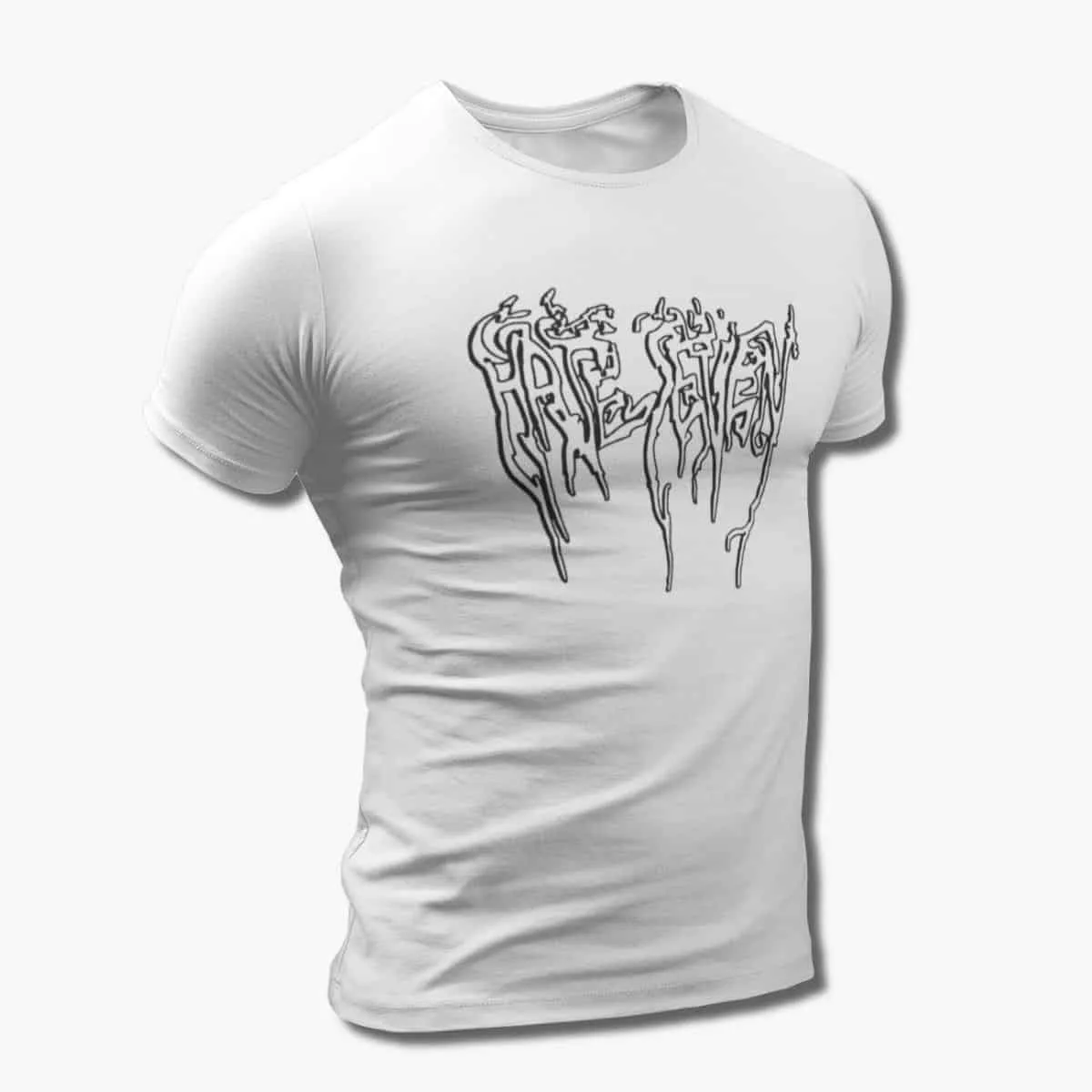 Hate Seven Band T-Shirt, Hate Seven Logo White T-Shirt, Thrash Metal, Death Metal Merchandise