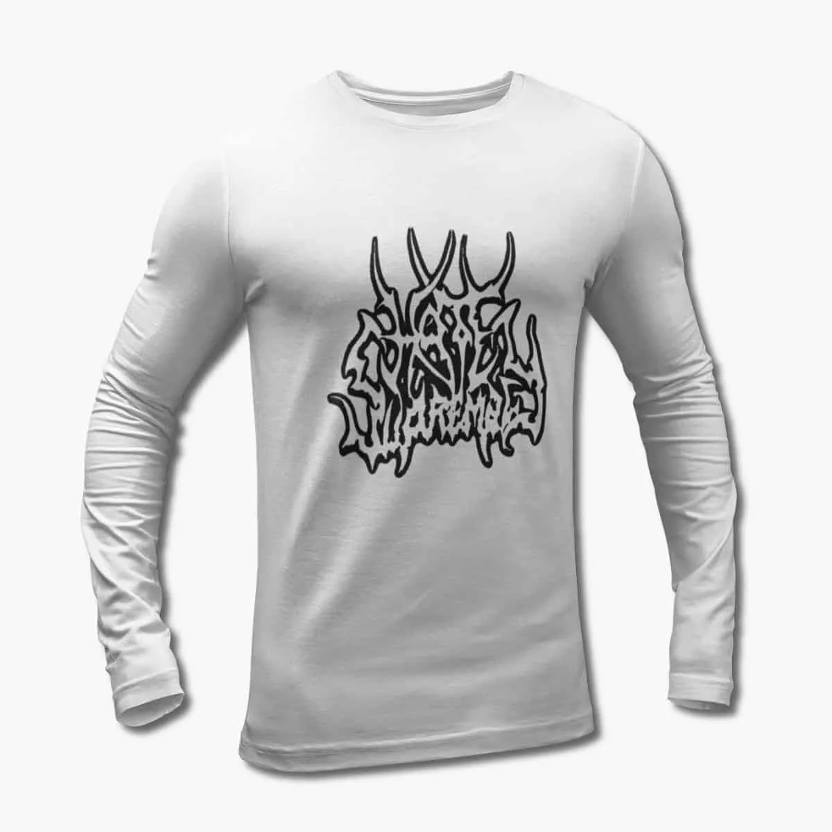 Hate Supremacy Long Sleeve T-Shirt, Hate Supremacy Logo White Longsleeve T-Shirt, Death Metal Merchandise