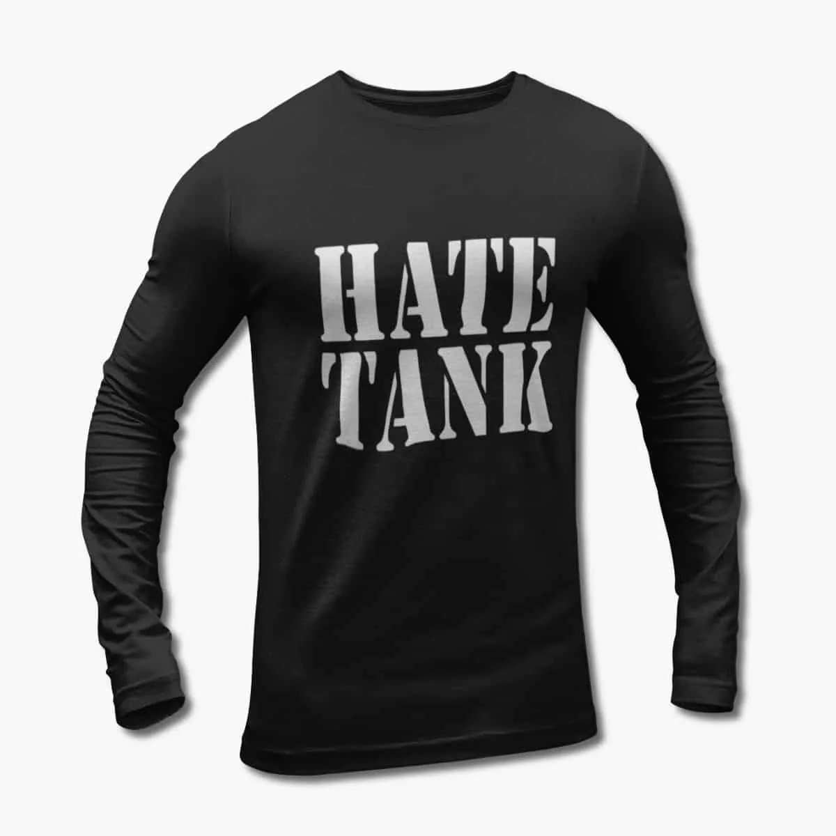 Hate Tank Long Sleeve T-Shirt, Hate Tank Logo Black Longsleeve T-Shirt, Thrash Metal, Groove Metal Merchandise
