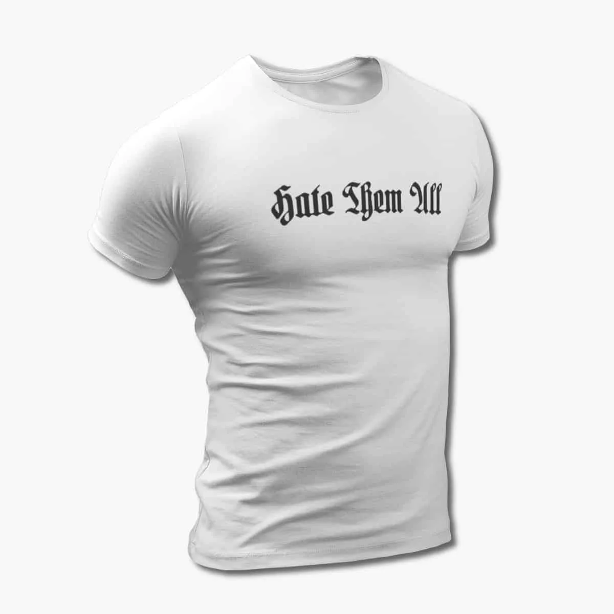 Hate Them All T-Shirt, Hate Them All Logo White T-Shirt, Black Metal Merchandise