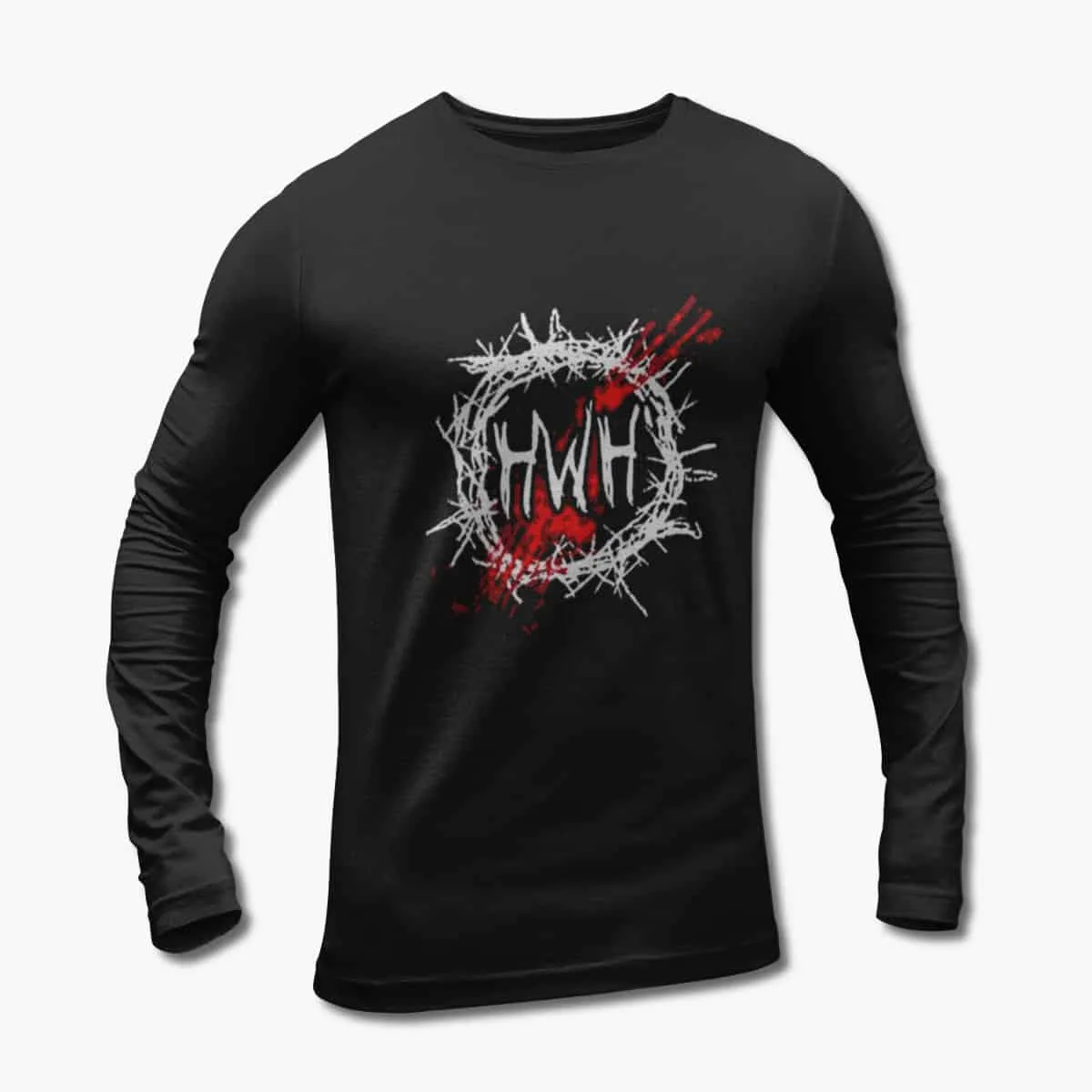 Hate World Hero Long Sleeve T-Shirt, Hate World Hero Logo Black Longsleeve T-Shirt, Metalcore Merchandise