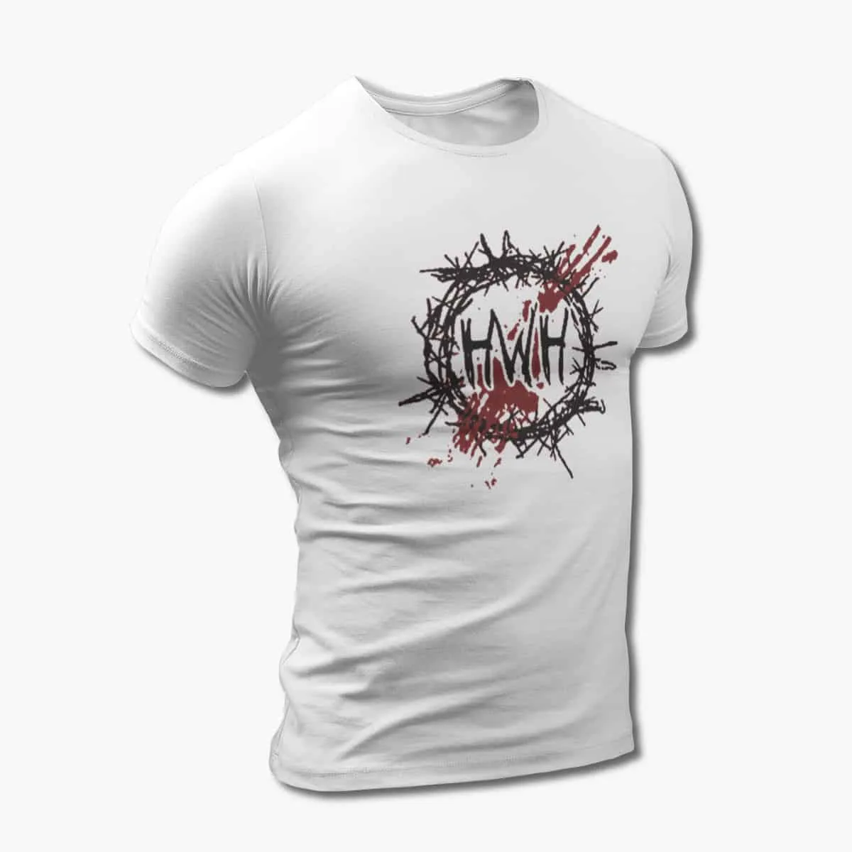 Hate World Hero T-Shirt, Hate World Hero Logo White T-Shirt, Metalcore Merchandise