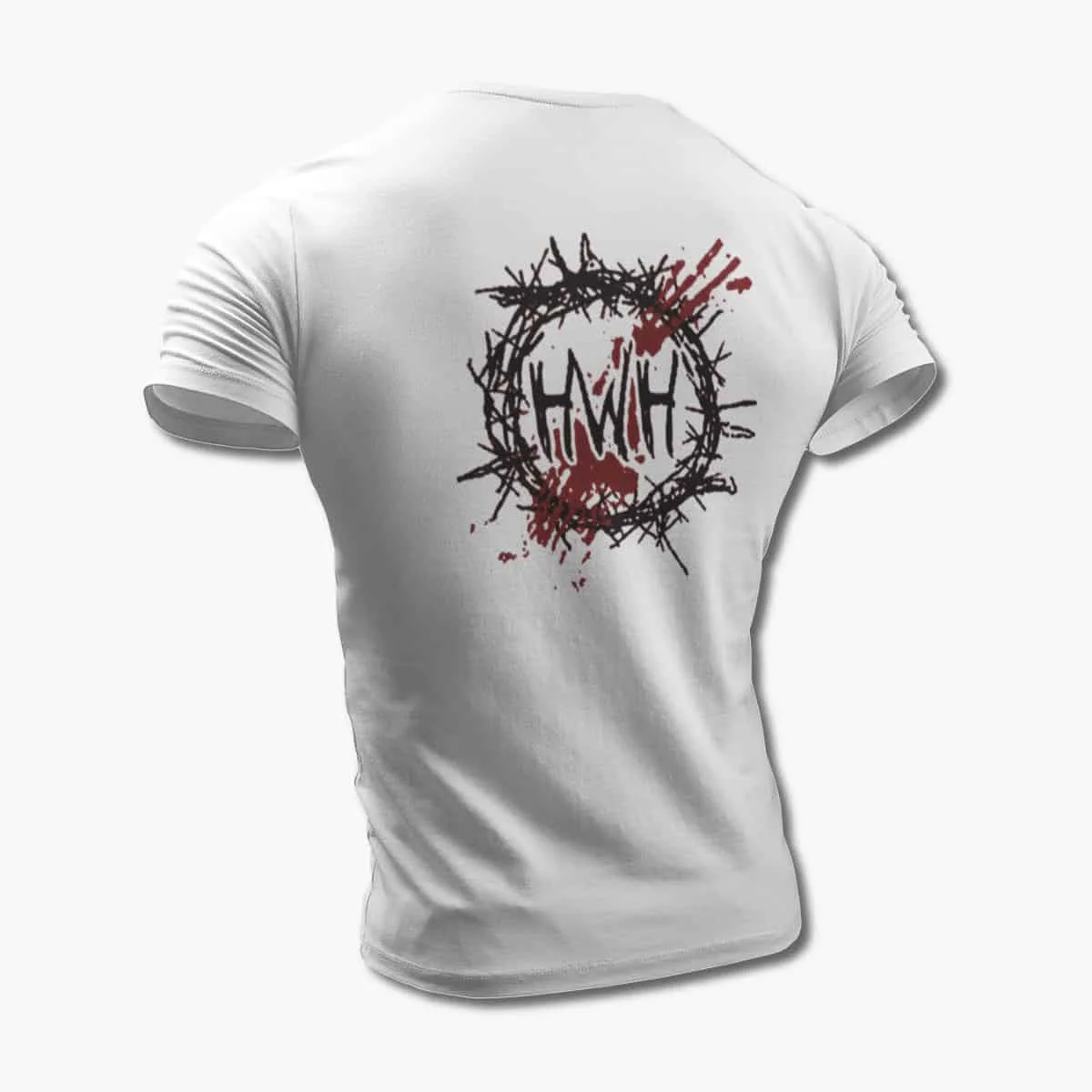 Hate World Hero T-Shirt, Hate World Hero Logo White T-Shirt, Metalcore Merchandise