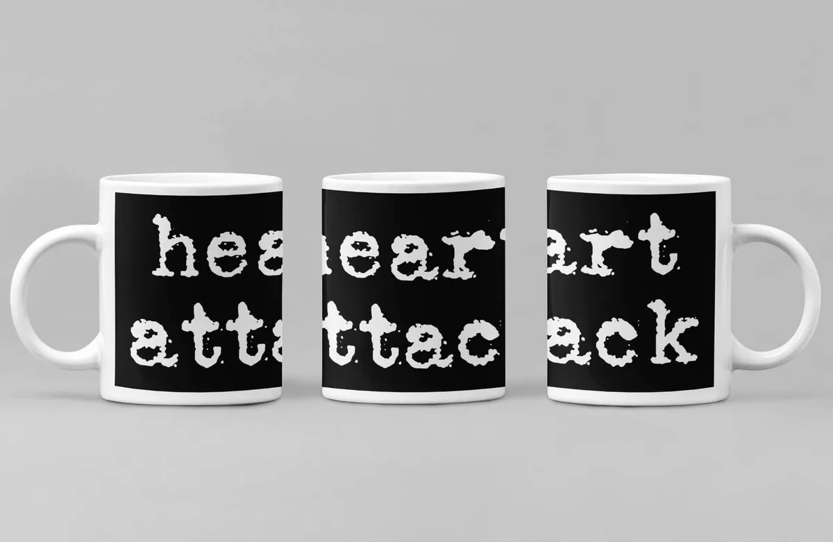 Heart Attack Coffee Mug, Heart Attack Logo Coffee Mug