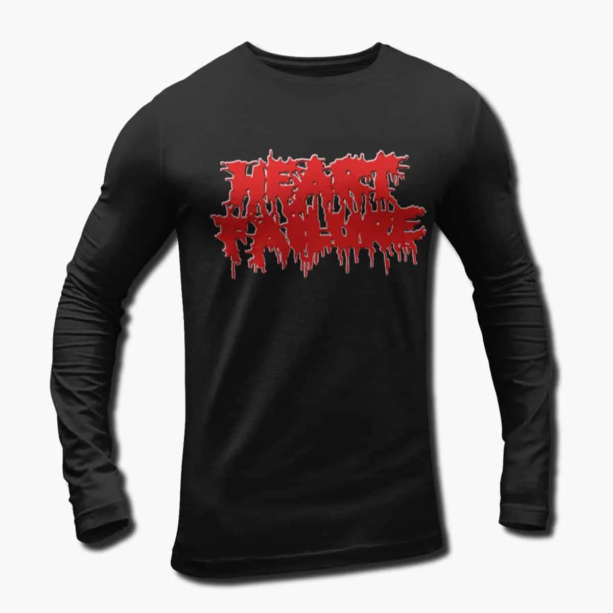 Heart Failure Band Long Sleeve T-Shirt, Heart Failure Logo Longsleeve T-Shirt, Brutal Death Metal, Grindcore Merchandise