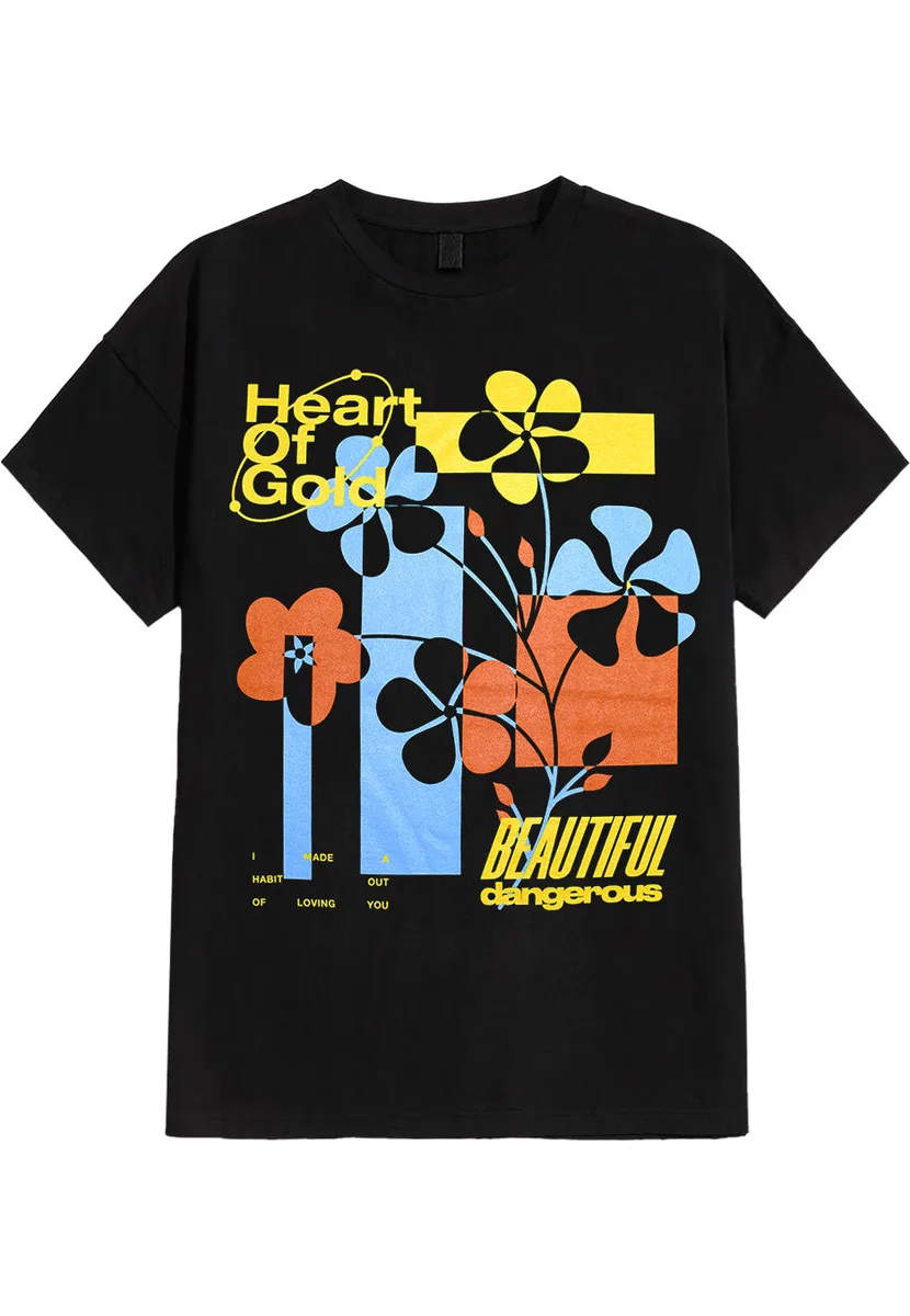Heart Of Gold Flowers T-Shirt