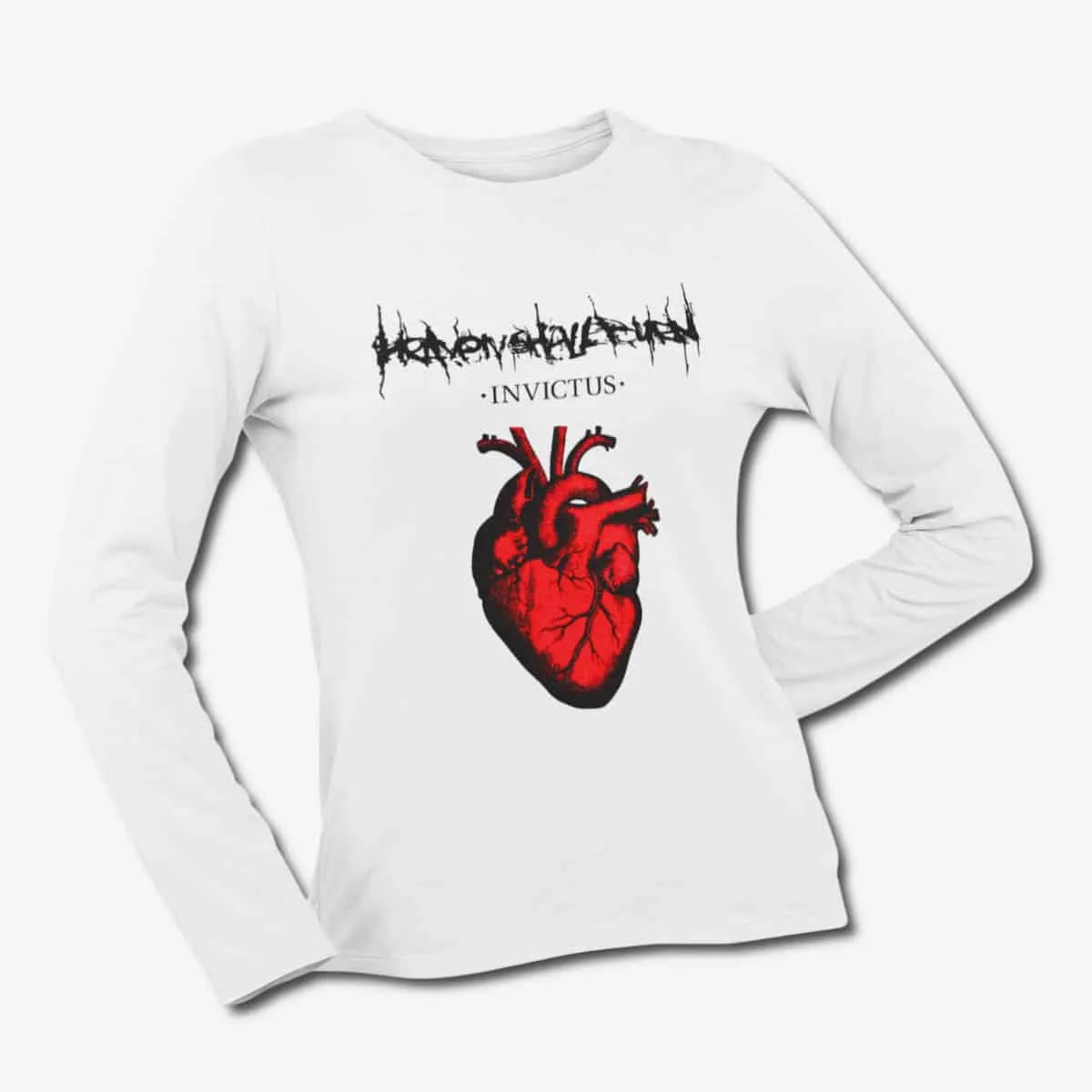Heaven Shall Burn Long Sleeve T-Shirt, Heaven Shall Burn Invictus White Longsleeve T-Shirt, Melodic Death Metal Merchandise
