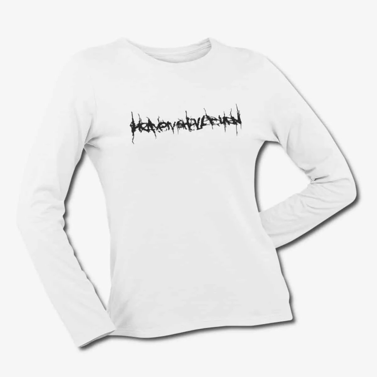 Heaven Shall Burn Long Sleeve T-Shirt, Heaven Shall Burn Logo White Longsleeve T-Shirt, Melodic Death Metal Merchandise