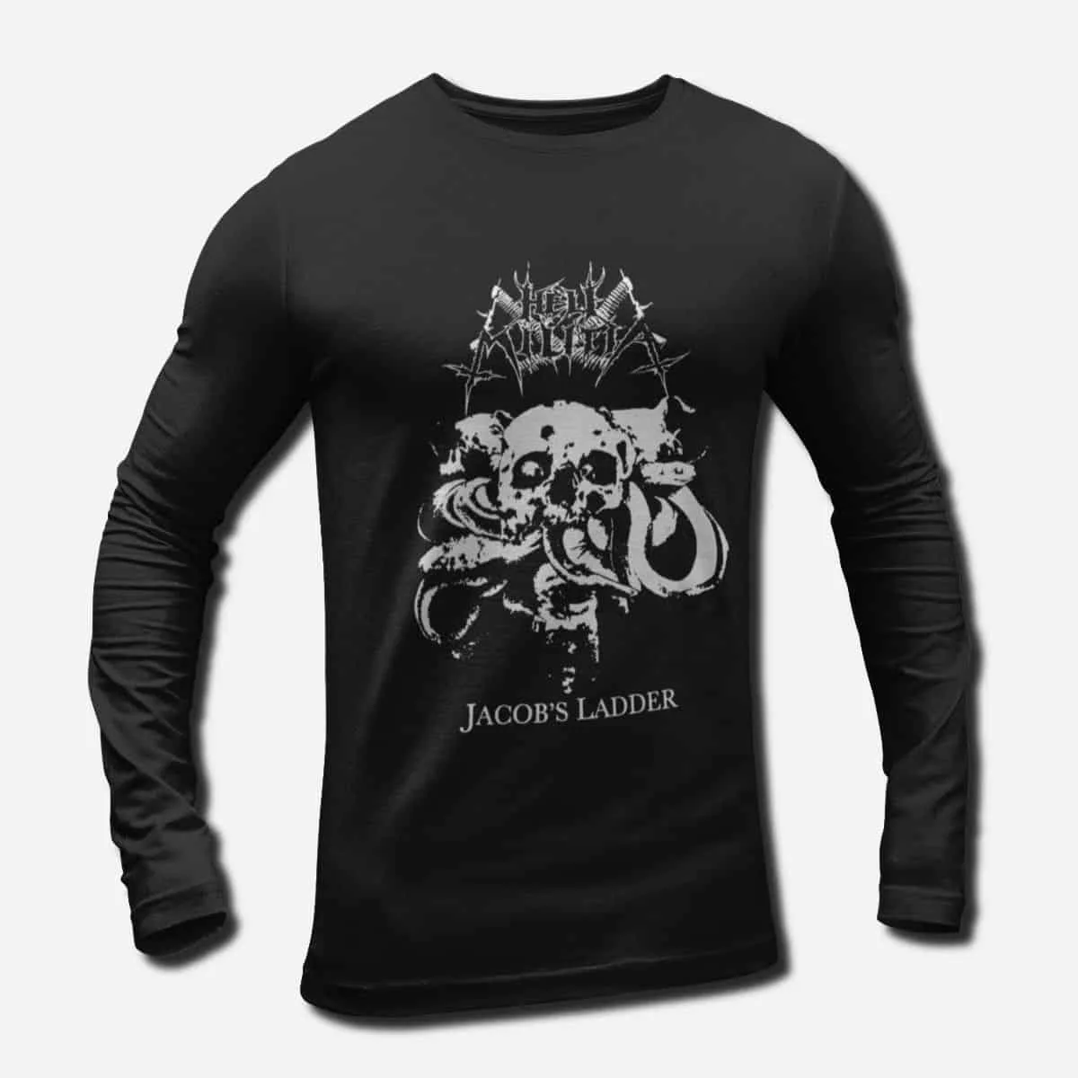 Hell Militia Band Long Sleeve T-Shirt, Hell Militia Jacob's Ladder Longsleeve T-Shirt, Black Metal Merch
