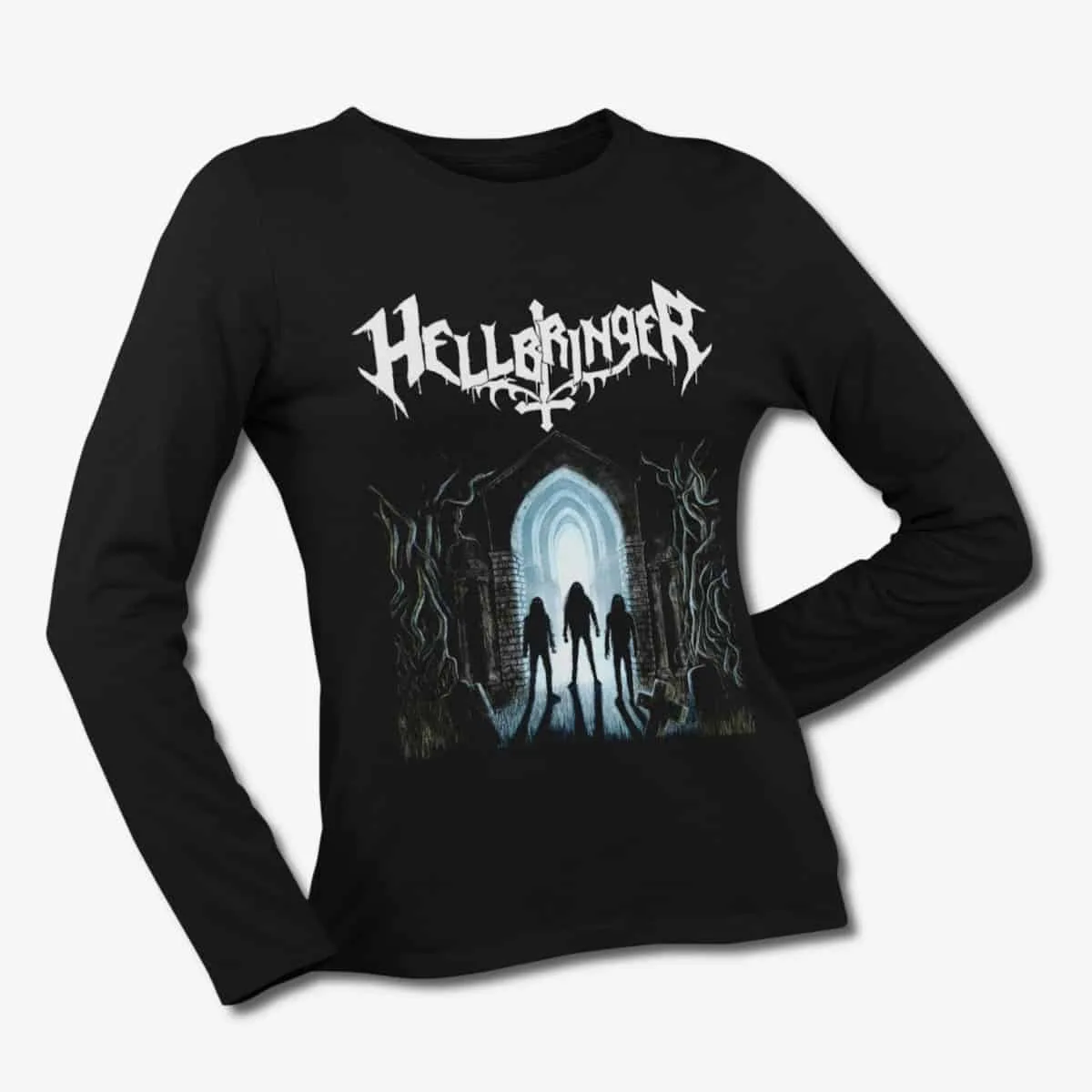 Hellbringer Long Sleeve T-Shirt, Hellbringer Horror from the Grave Black Longsleeve T-Shirt, Thrash Metal Merchandise