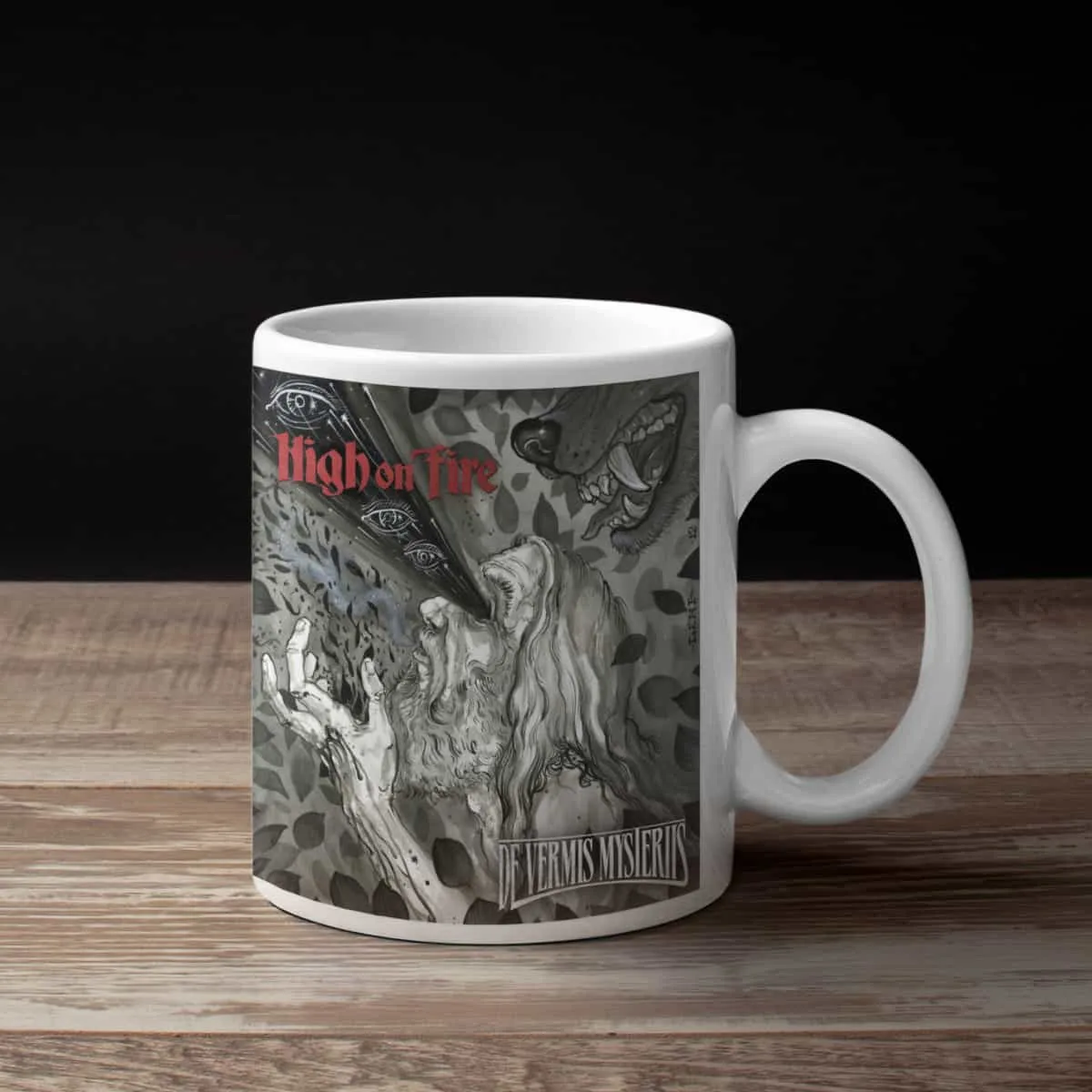 High On Fire Coffee Mug, High On Fire De Vermis Mysteriis Coffee Mug