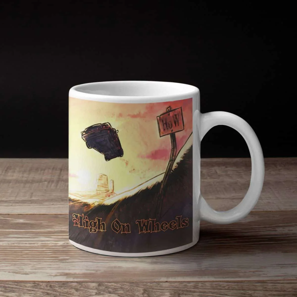 High On Wheels Band Coffee Mug, High On Wheels HoW Mug