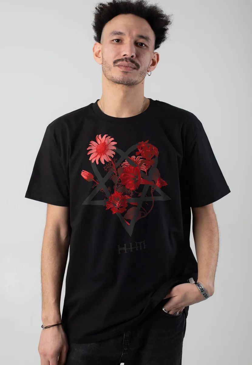 HIM Heartagram Floral T-Shirt