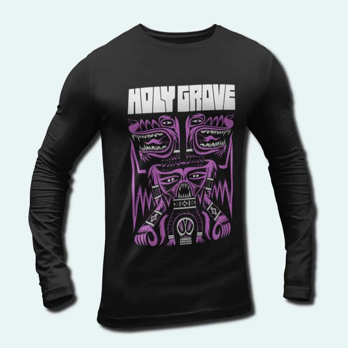 Holy Grove Band Long Sleeve T-Shirt, Holy Grove West Coast Tour Longsleeve Tee, Doom Metal Merch