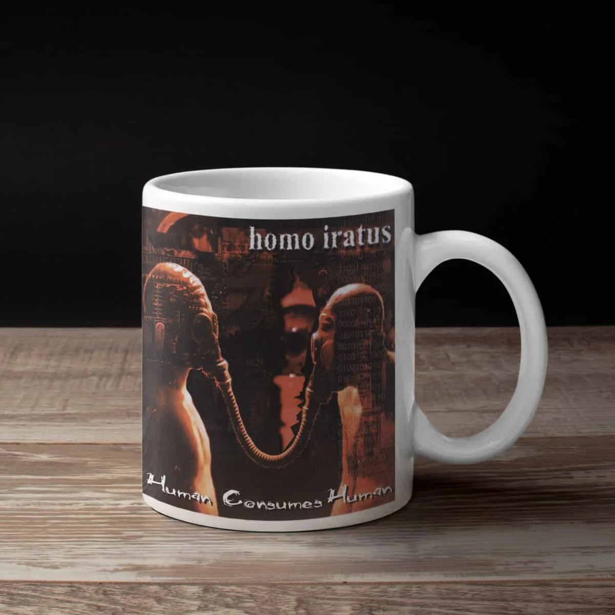 Homo Iratus Coffee Mug, Homo Iratus Human Consumes Human Coffee Mug