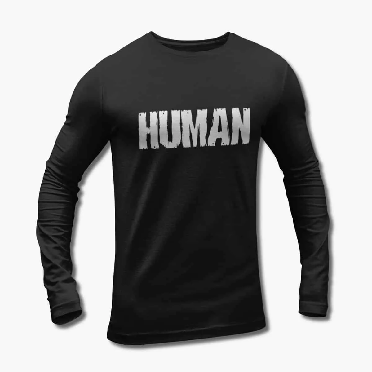 Human Long Sleeve T-Shirt, Human Logo Black Longsleeve T-Shirt, Thrash Metal Merchandise