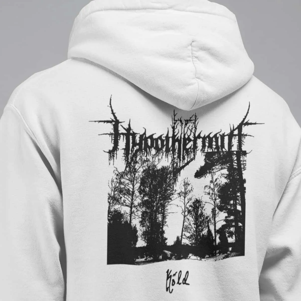 Hypothermia Band Hoodie, Hypothermia Köld Artwork Hooded Sweatshirt, Black Metal Merch
