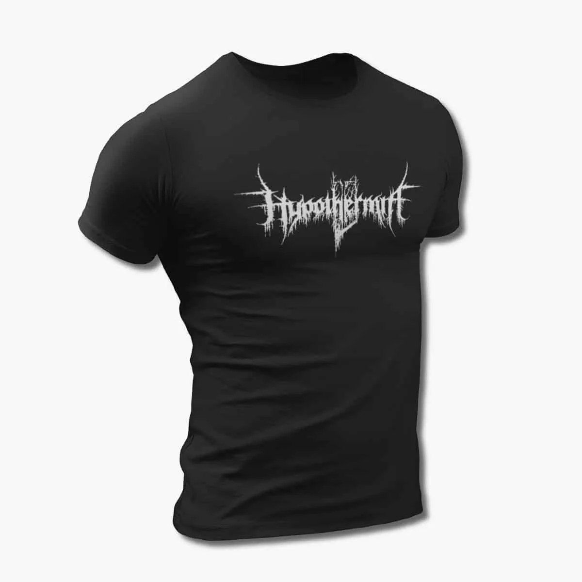 Hypothermia Band T-Shirt, Hypothermia Logo Black T-Shirt, Black Metal Merchandise