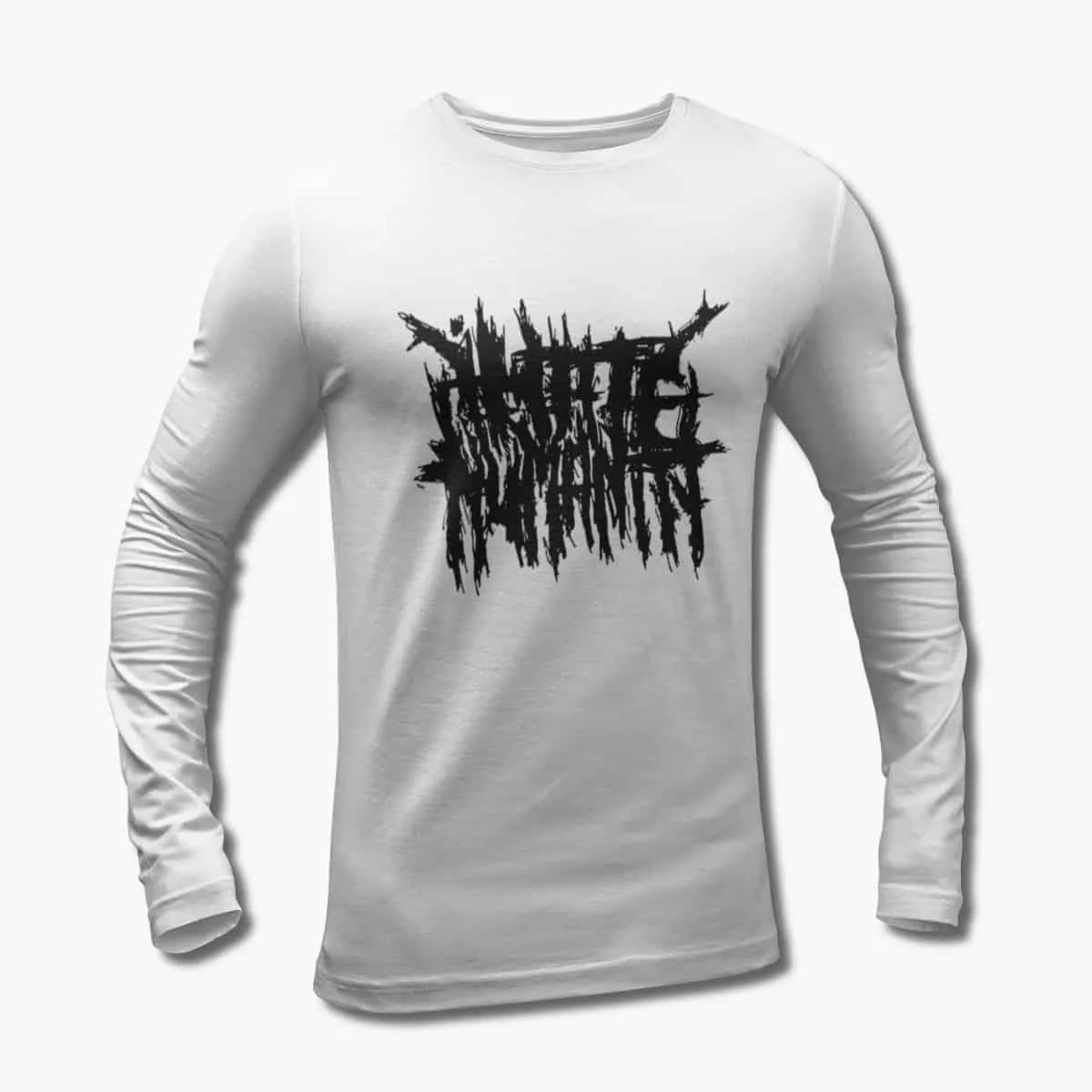 I Hate Humanity Long Sleeve T-Shirt, I Hate Humanity Logo White Longsleeve T-Shirt, Brutal Death Metal Merchandise