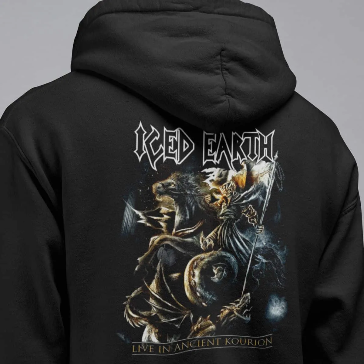Iced Earth Band Hoodie, Iced Earth Live In Ancient Kourion Artwork Hooded Sweatshirt, Thrash Metal Merch