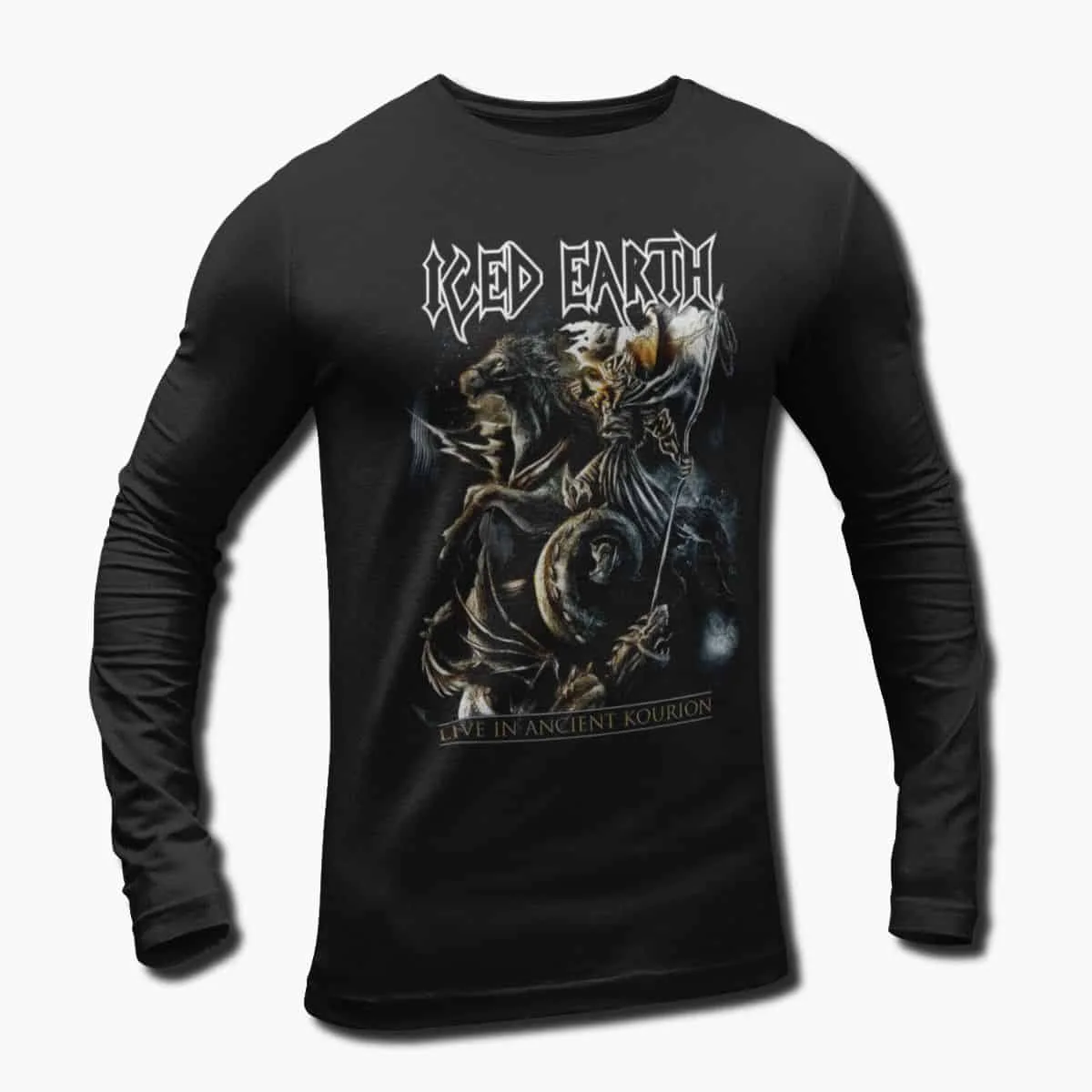 Iced Earth Band Long Sleeve T-Shirt, Iced Earth Live In Ancient Kourion Artwork Longsleeve T-Shirt, Thrash Metal Merch