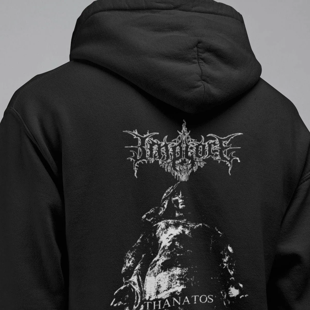 Implore Band Hoodie, Implore Thanatos Hooded Sweatshirt, Blackened Death Metal Merch