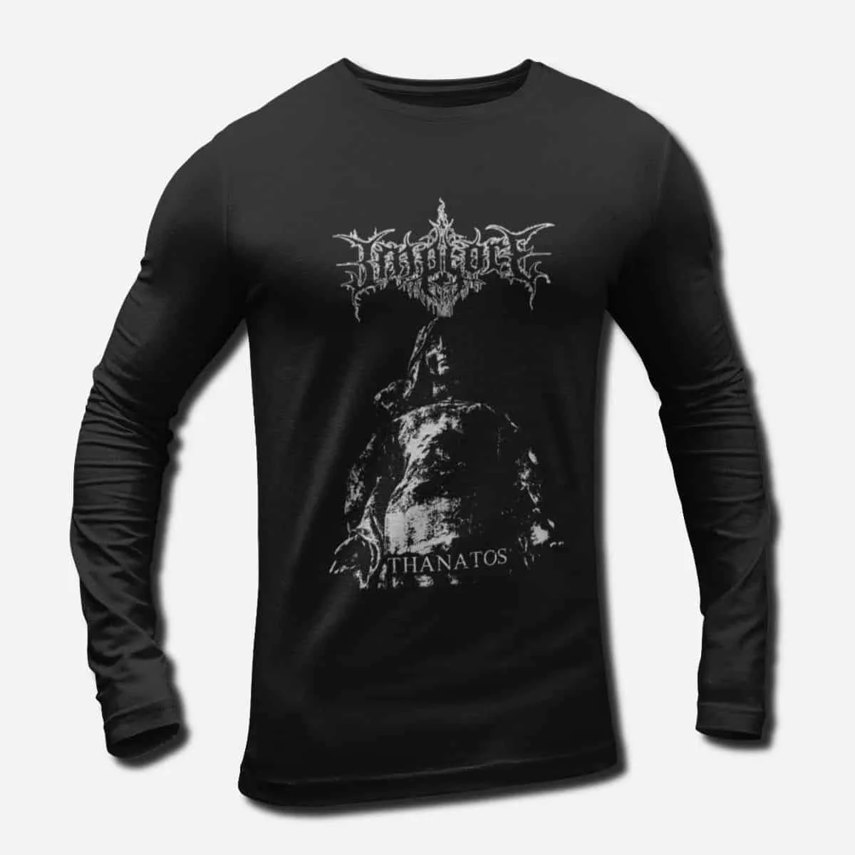 Implore Band Long Sleeve T-Shirt, Implore Thanatos Longsleeve T-Shirt, Blackened Death Metal Merch
