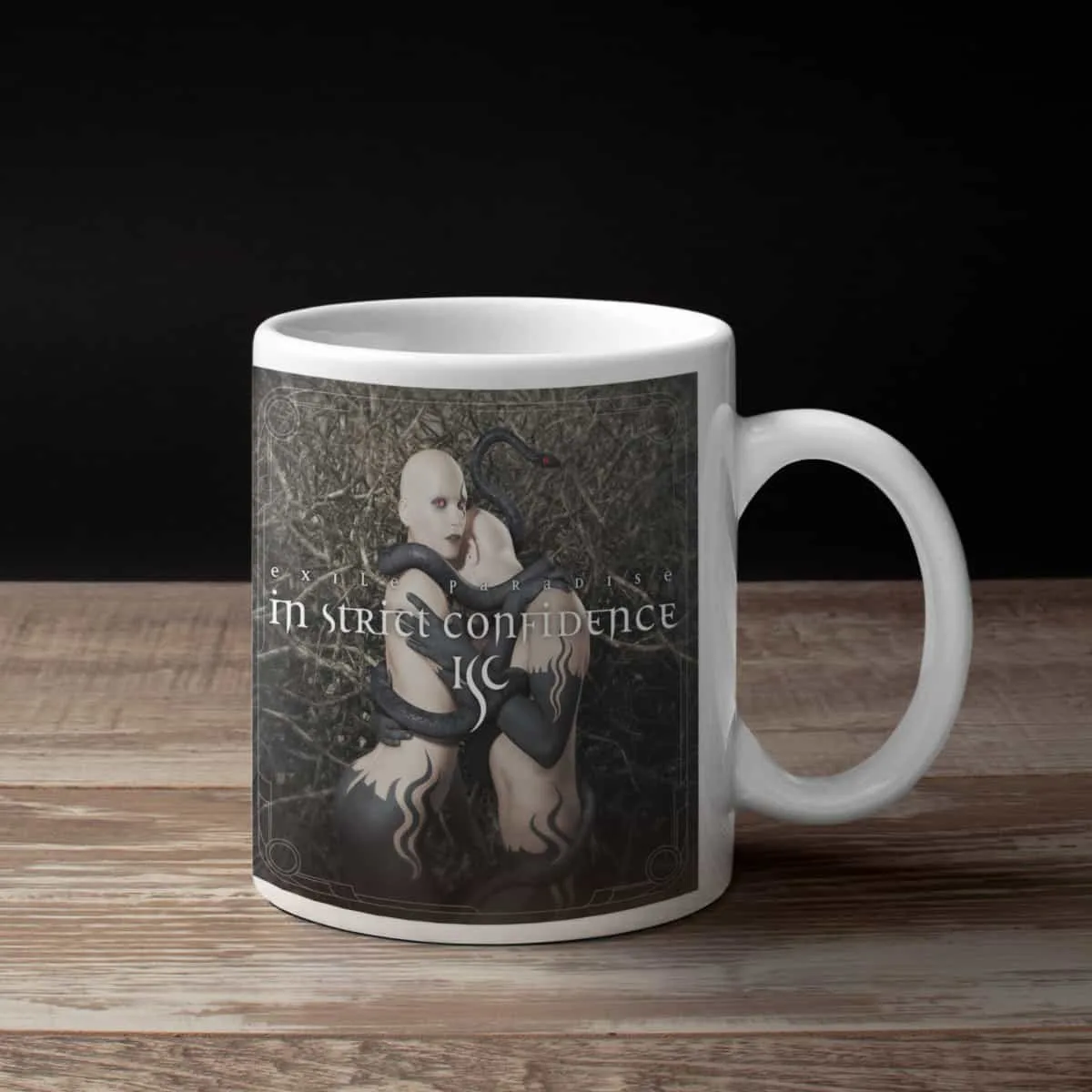 In Strict Confidence Coffee Mug, In Strict Confidence Exile Paradise Coffee Mug