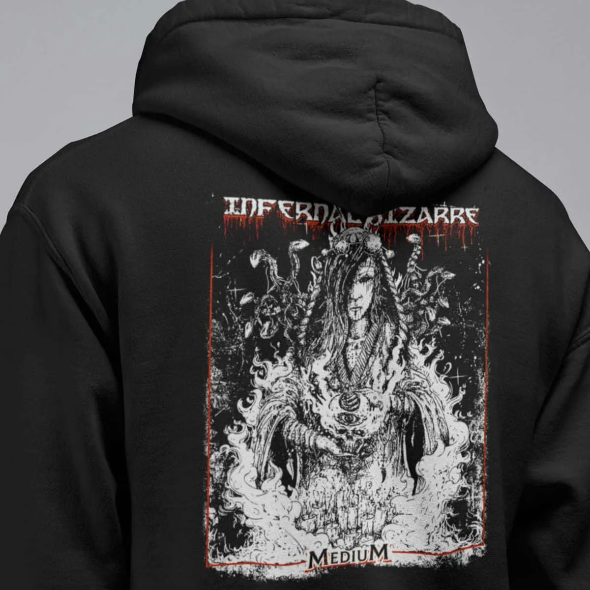 Infernal Bizarre Band Hoodie, Infernal Bizarre Medium Artwork Hooded Sweatshirt, Death Metal, Thrash Metal Merch