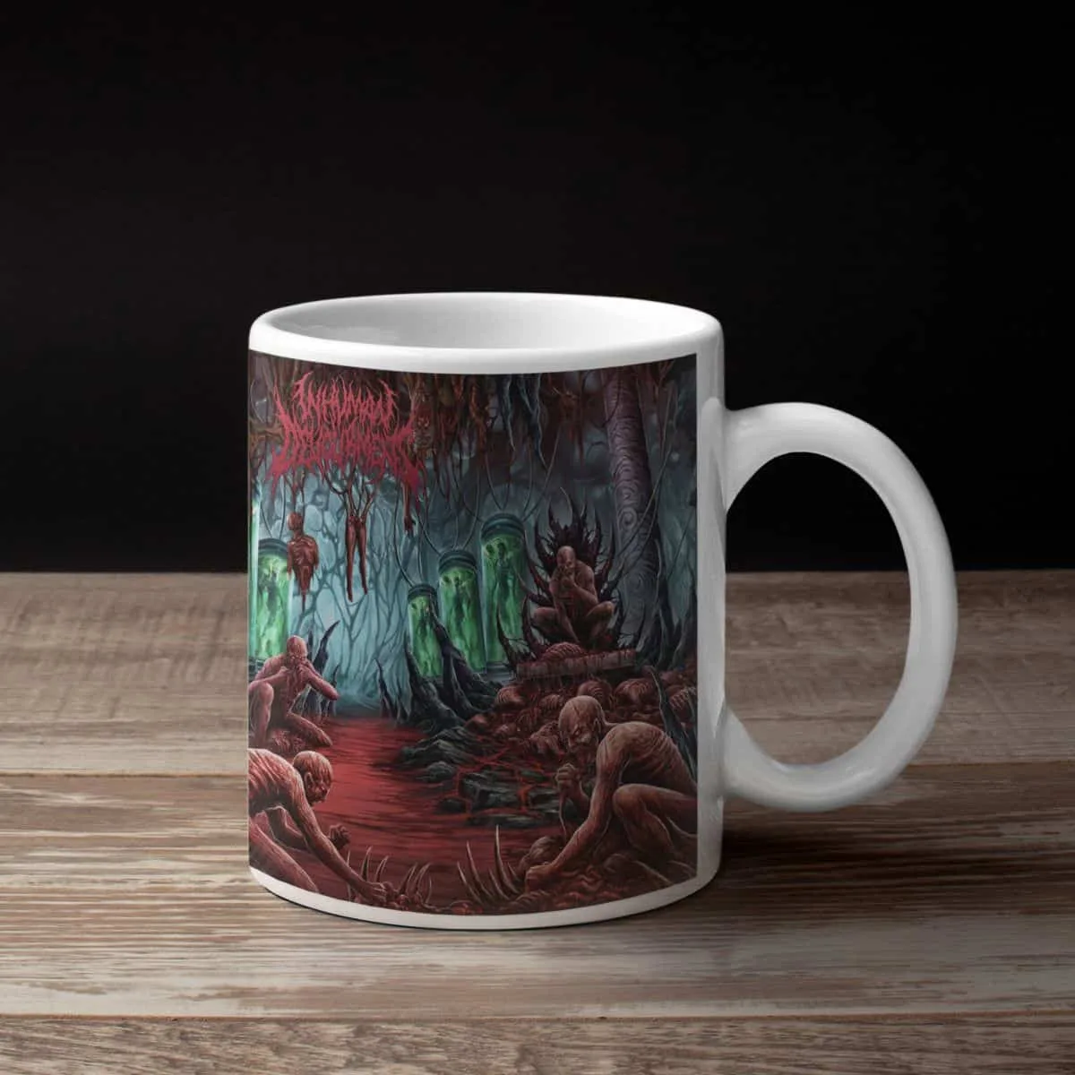 Inhuman Devourment Band Coffee Mug, Inhuman Devourment Transcend Through Depravity Mug