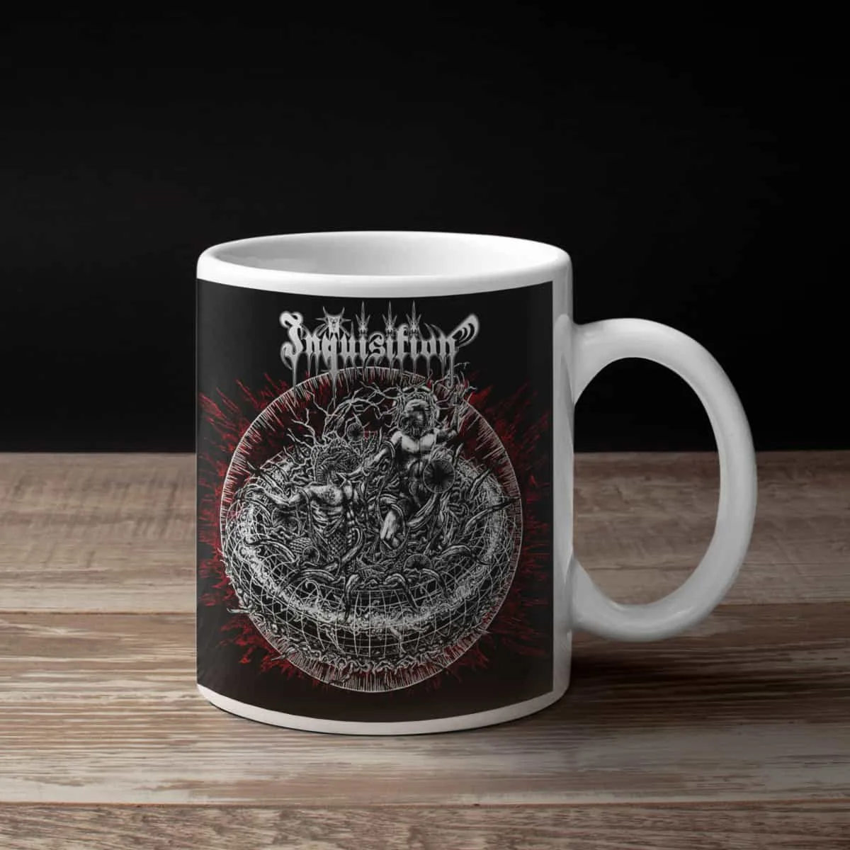 Inquisition Coffee Mug, Inquisition Bloodshed Across the Empyrean Altar Beyond the Celestial Zenith Coffee Mug