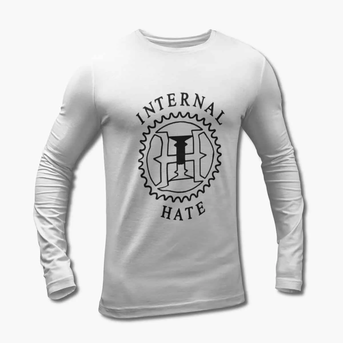 Internal Hate Long Sleeve T-Shirt, Internal Hate Logo White Longsleeve T-Shirt, Thrash Metal Merchandise