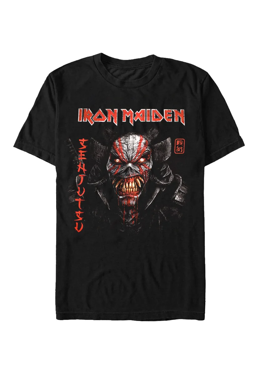 Iron Maiden Senjutsu Black Cover Vertical Logo T-Shirt