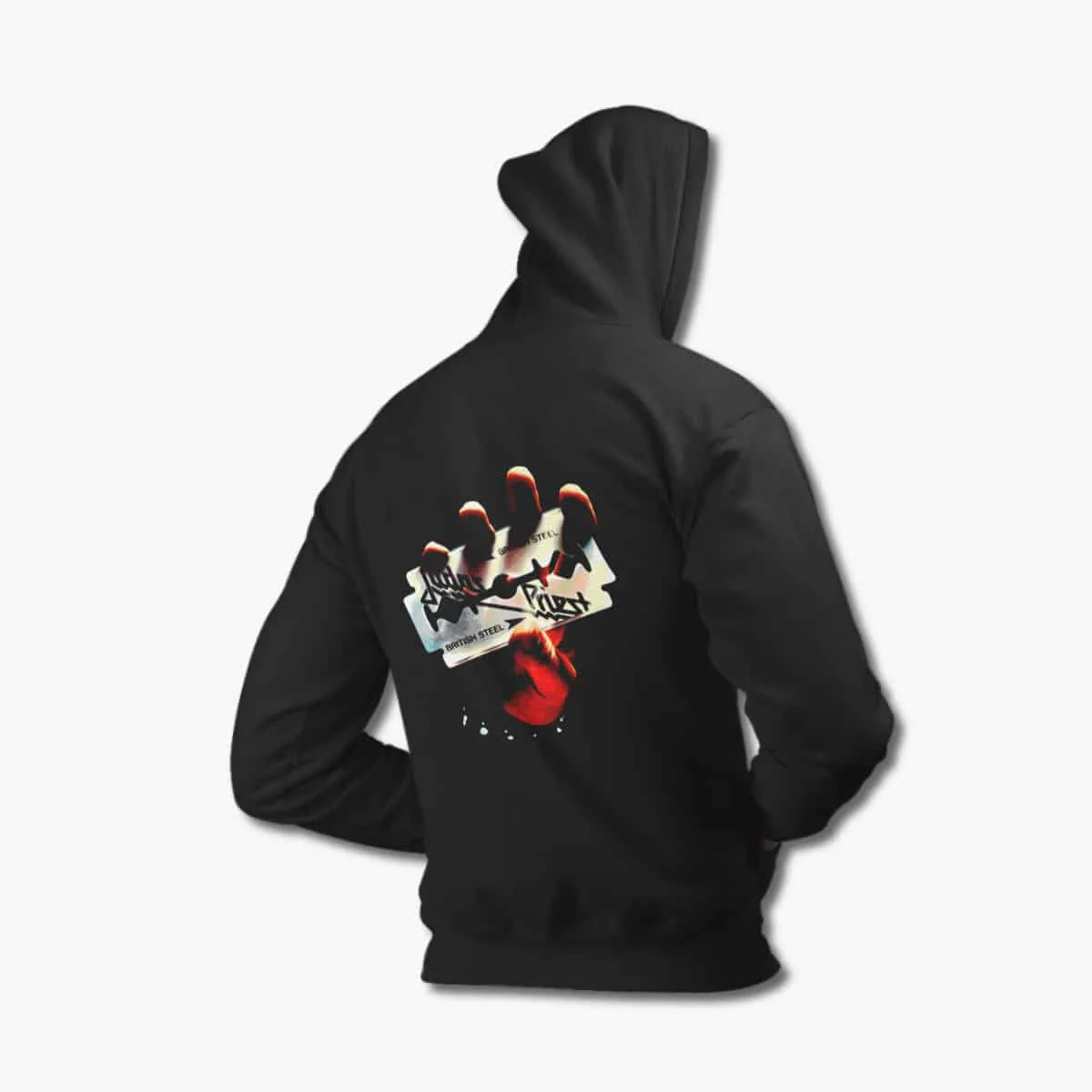 Judas Priest Hoodie, Judas Priest British Steel Black Hooded Sweatshirt, Heavy Metal Merchandise