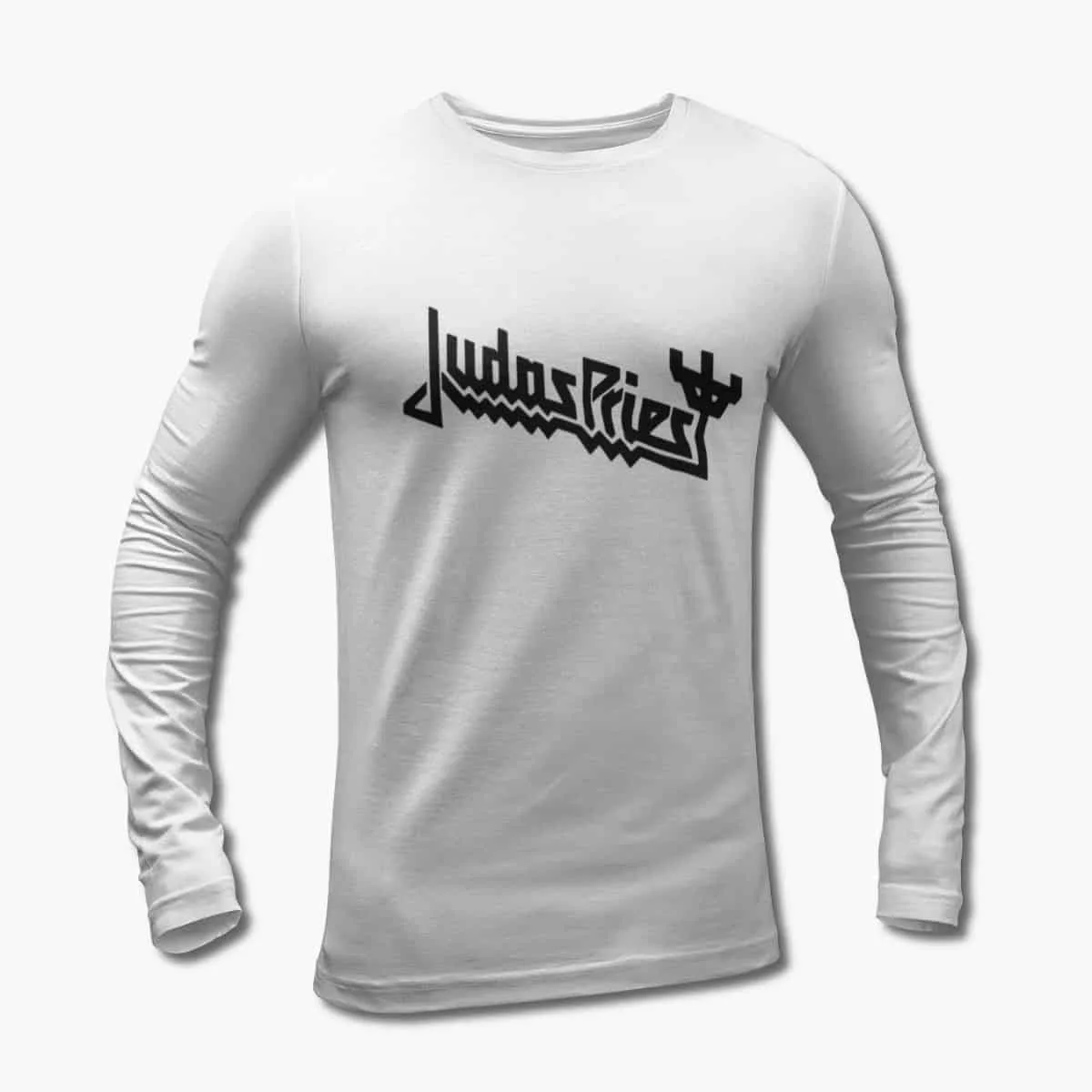 Judas Priest Long Sleeve T-Shirt, Judas Priest Logo White Longsleeve T-Shirt, Heavy Metal Merchandise