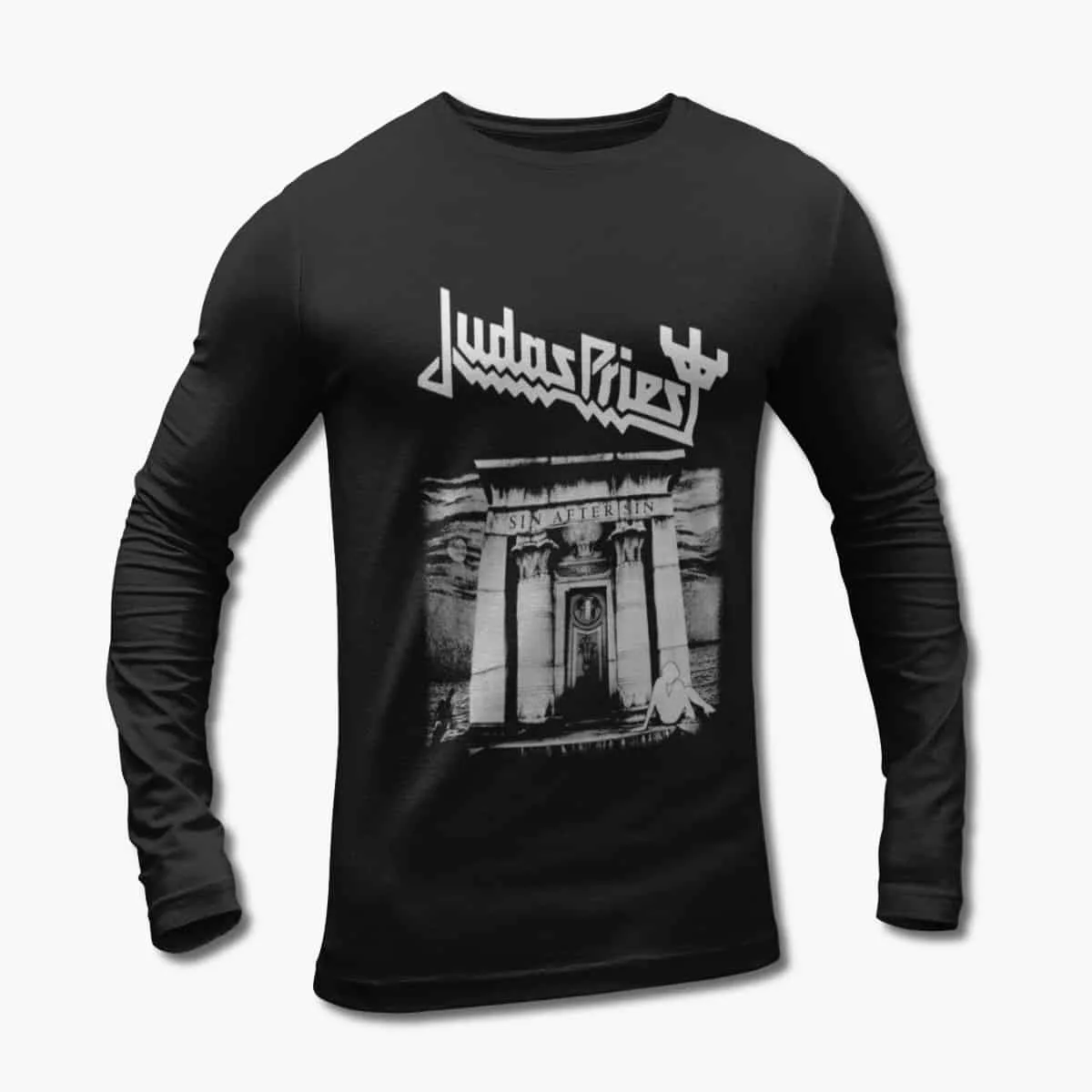 Judas Priest Long Sleeve T-Shirt, Judas Priest Sin After Sin Black Longsleeve T-Shirt, Heavy Metal Merchandise