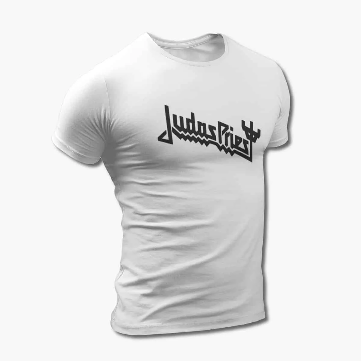 Judas Priest T-Shirt, Judas Priest Logo White T-Shirt, Heavy Metal Merchandise