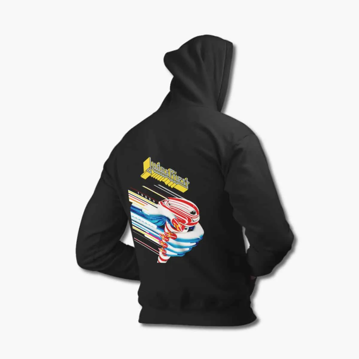 Judas Priest Zip Up Hoodie, Judas Priest Turbo Black Zipper Hooded Sweatshirt, Heavy Metal Merchandise
