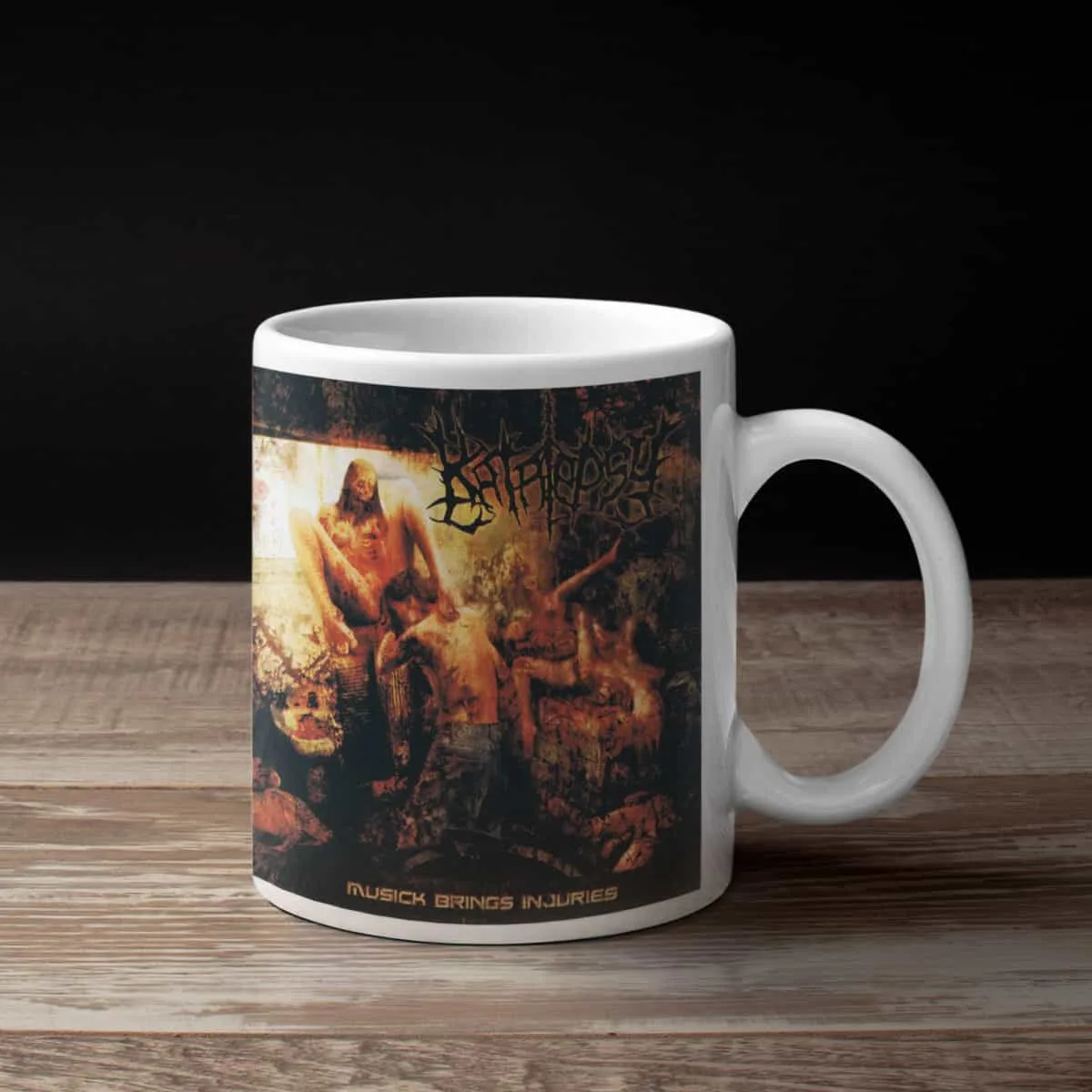 Katalepsy Coffee Mug, Katalepsy Musick Brings Injuries Coffee Mug
